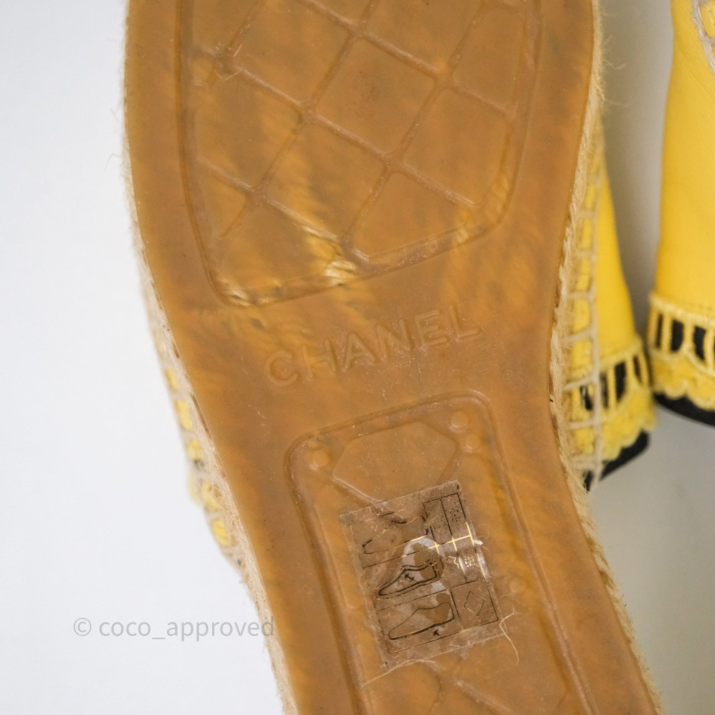 Chanel CC Logo Yellow/Black Slippers Size 38