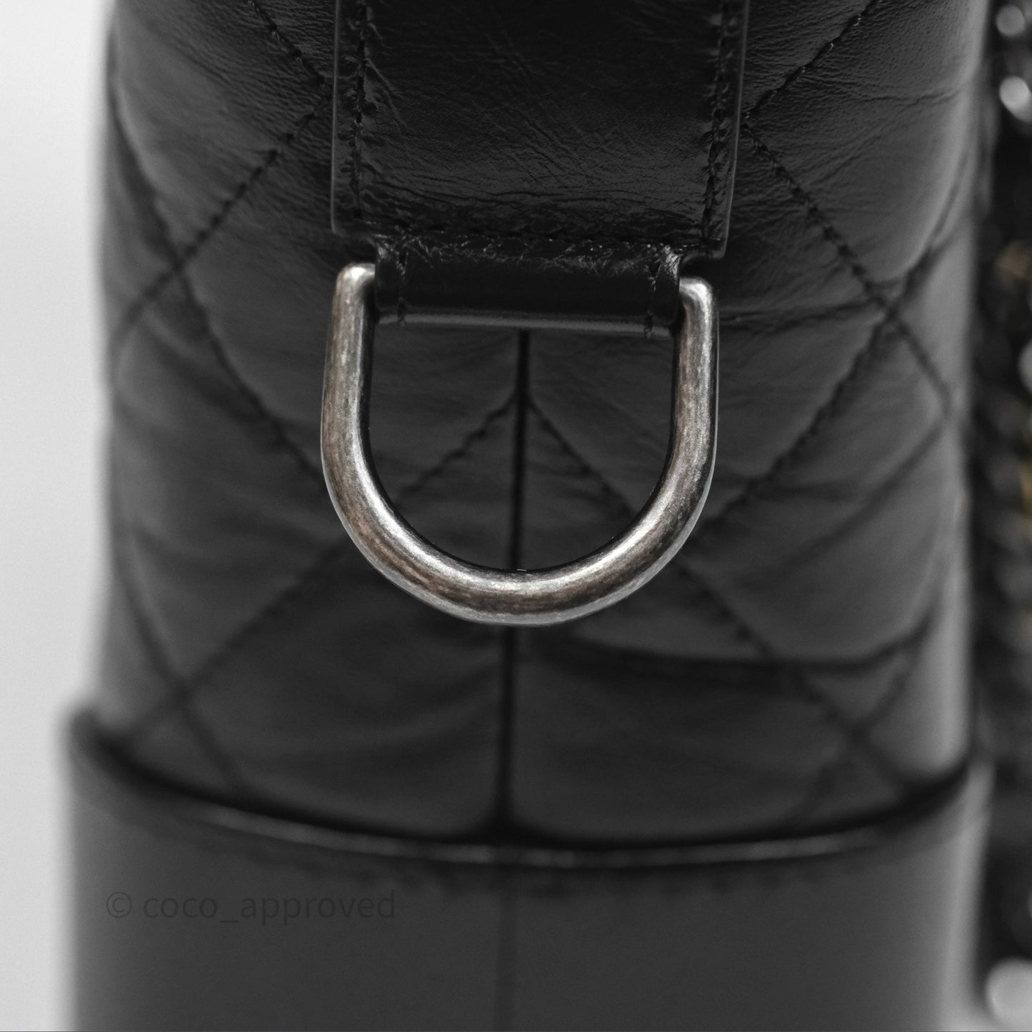 Chanel New Medium Gabrielle Hobo Quilted Black Aged Calfskin