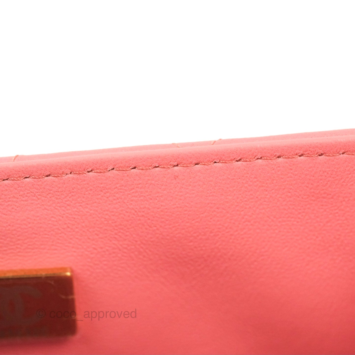Chanel Quilted Mini Square Flap Pink Lambskin Gold Hardware