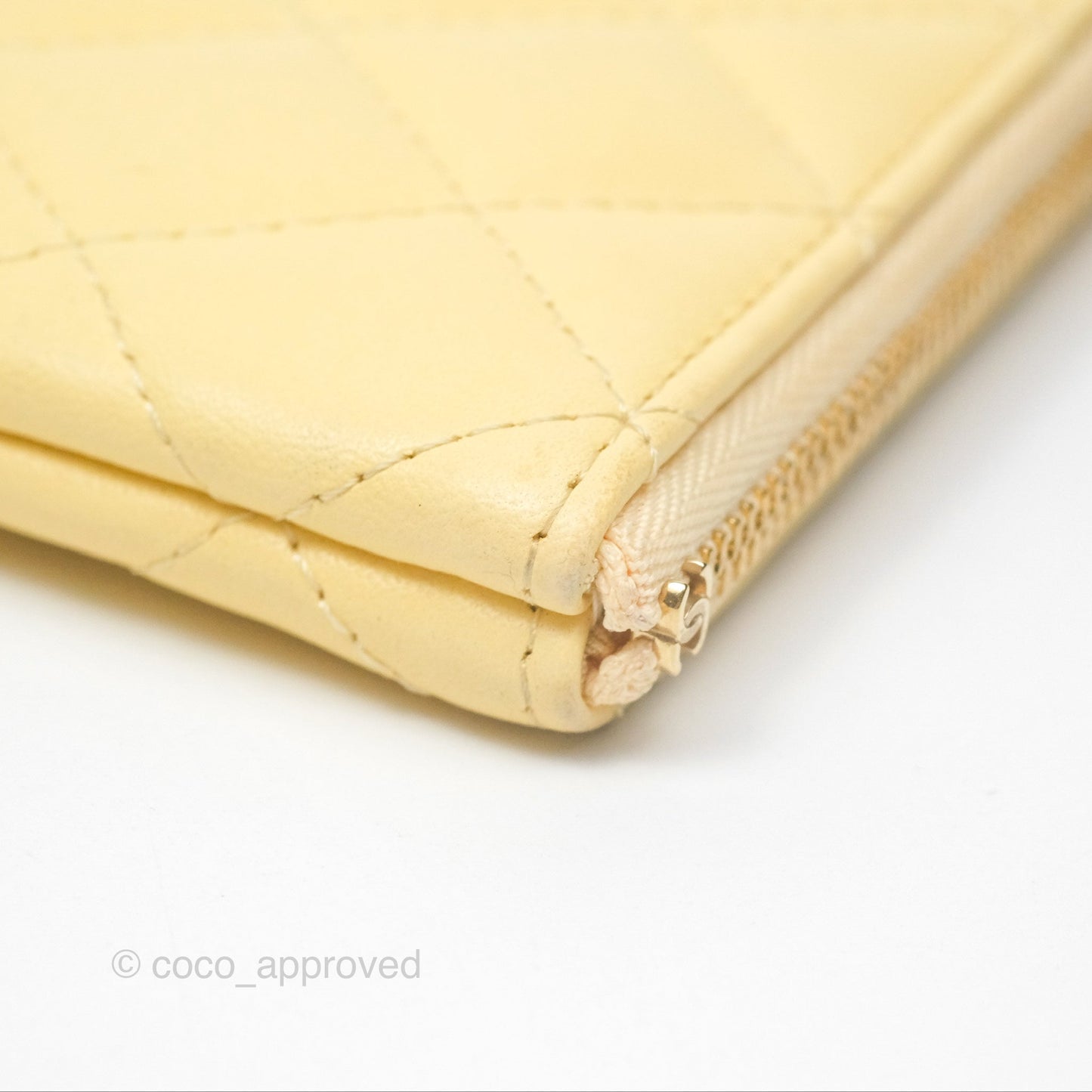 Chanel Quilted Mini O Case Yellow Lambskin Gold Hardware