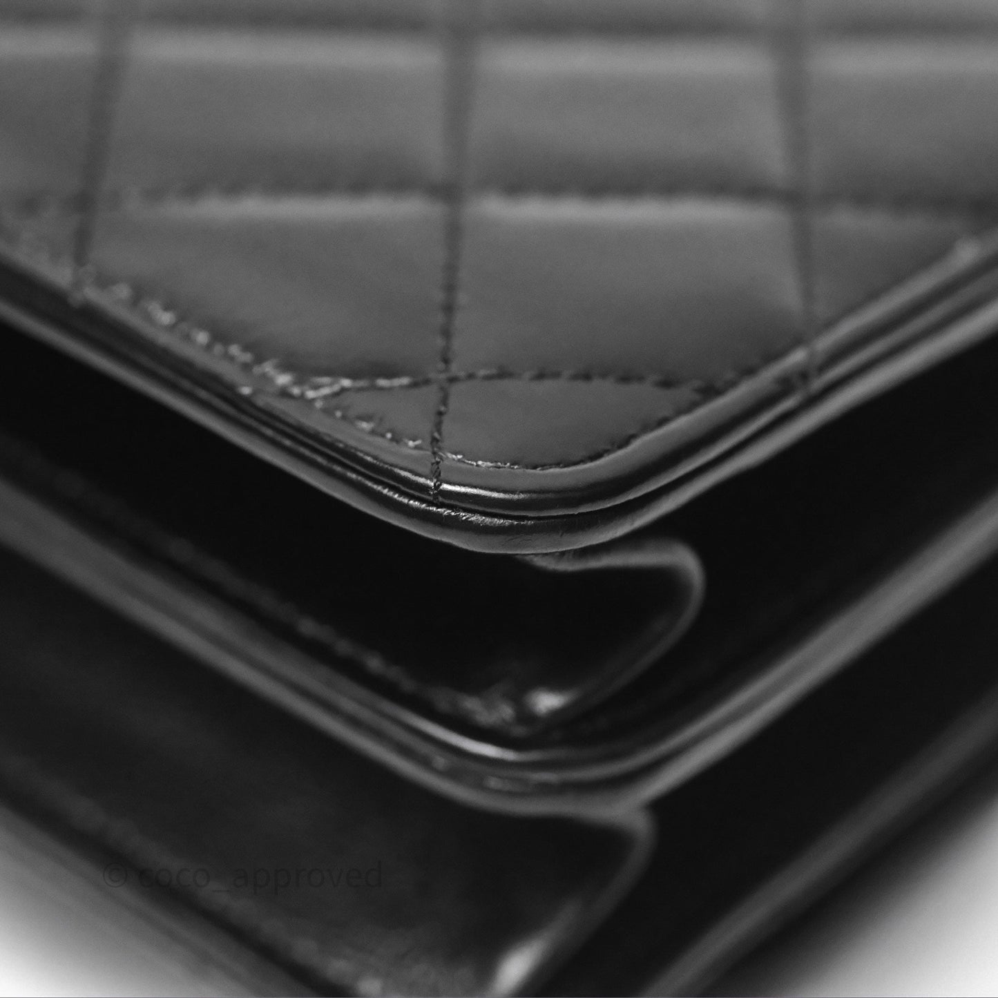 Chanel Mini Crystal Top Handle Wallet On Chain WOC Black Calfskin Gun Metal Hardware 23K