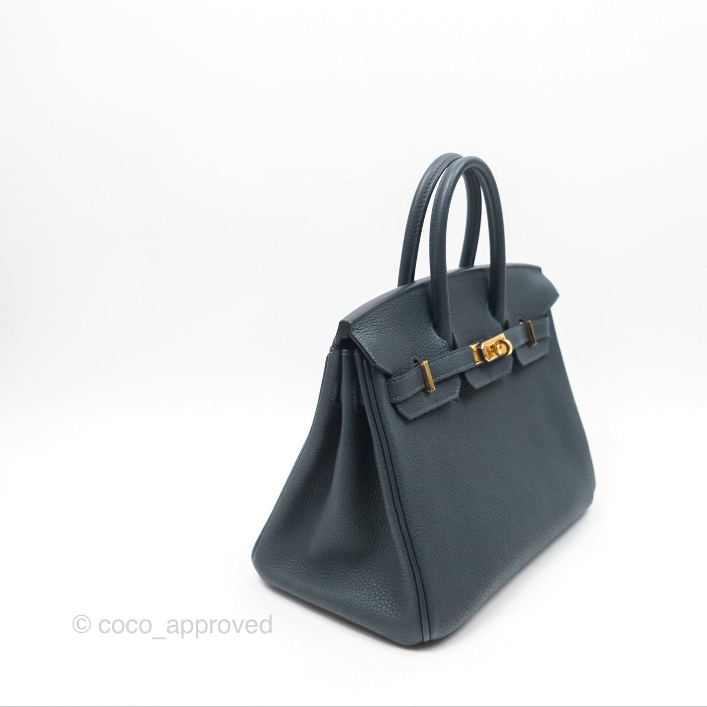 Hermès Birkin 25 Retourne Vert Rousseau V0 Togo Gold Hardware