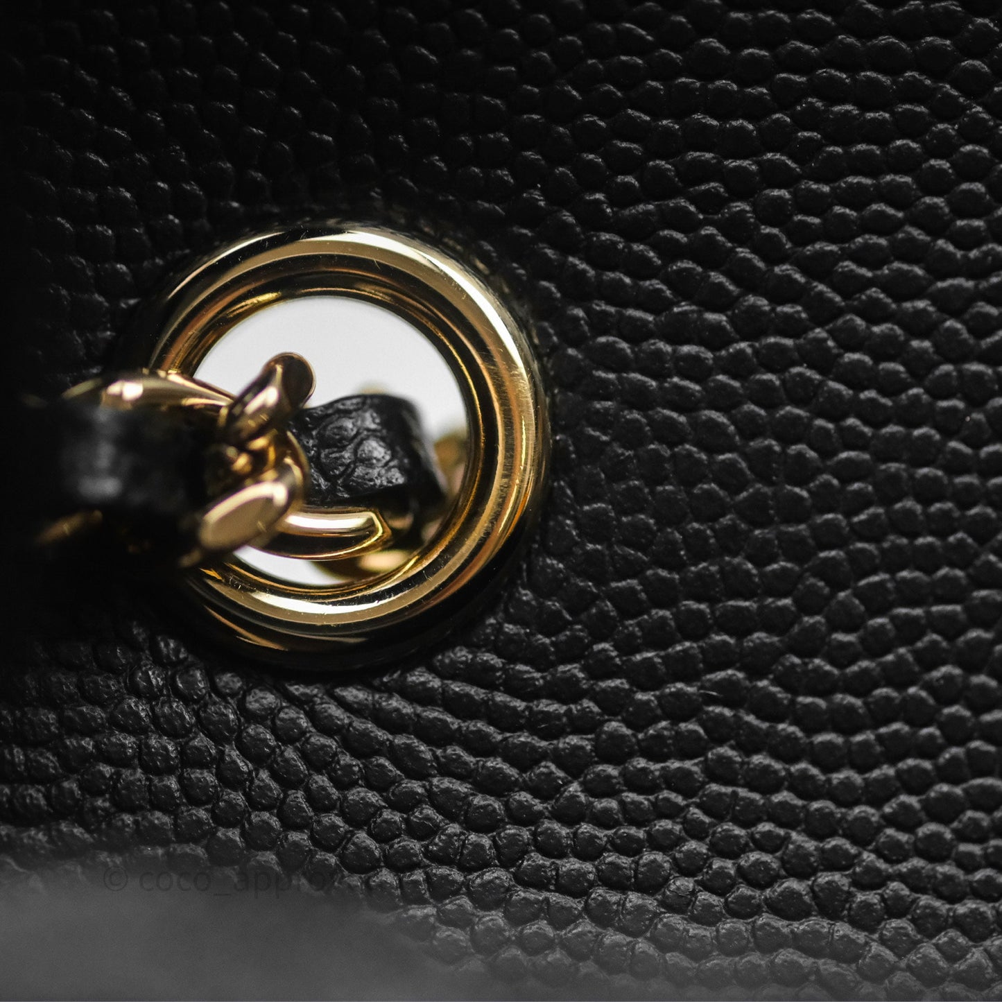 Chanel Classic Quilted Phone Holder Black Caviar Gold Hardware