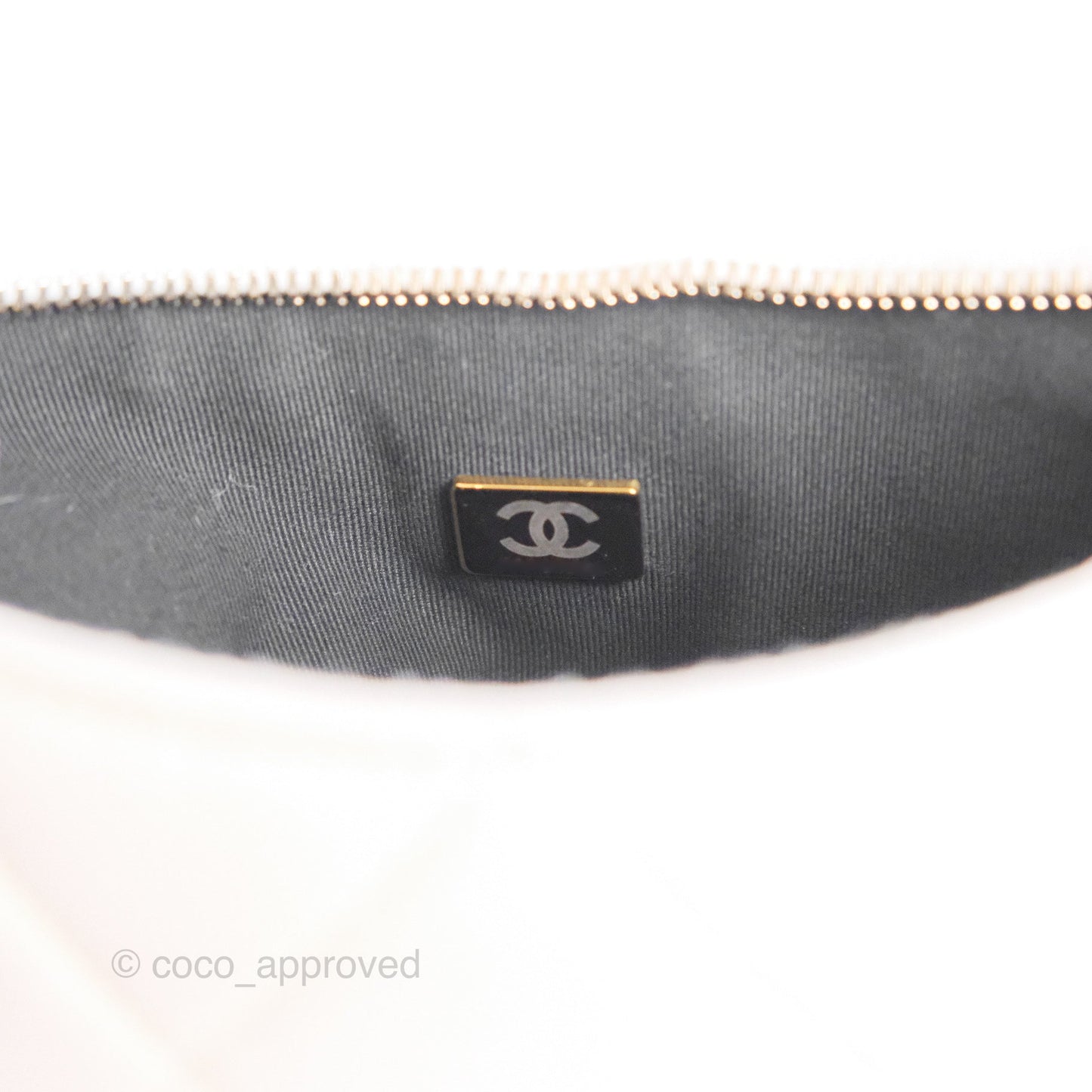 Chanel Chain Hobo Bag Quilted White Lambskin Aged Gold Hardware 23A
