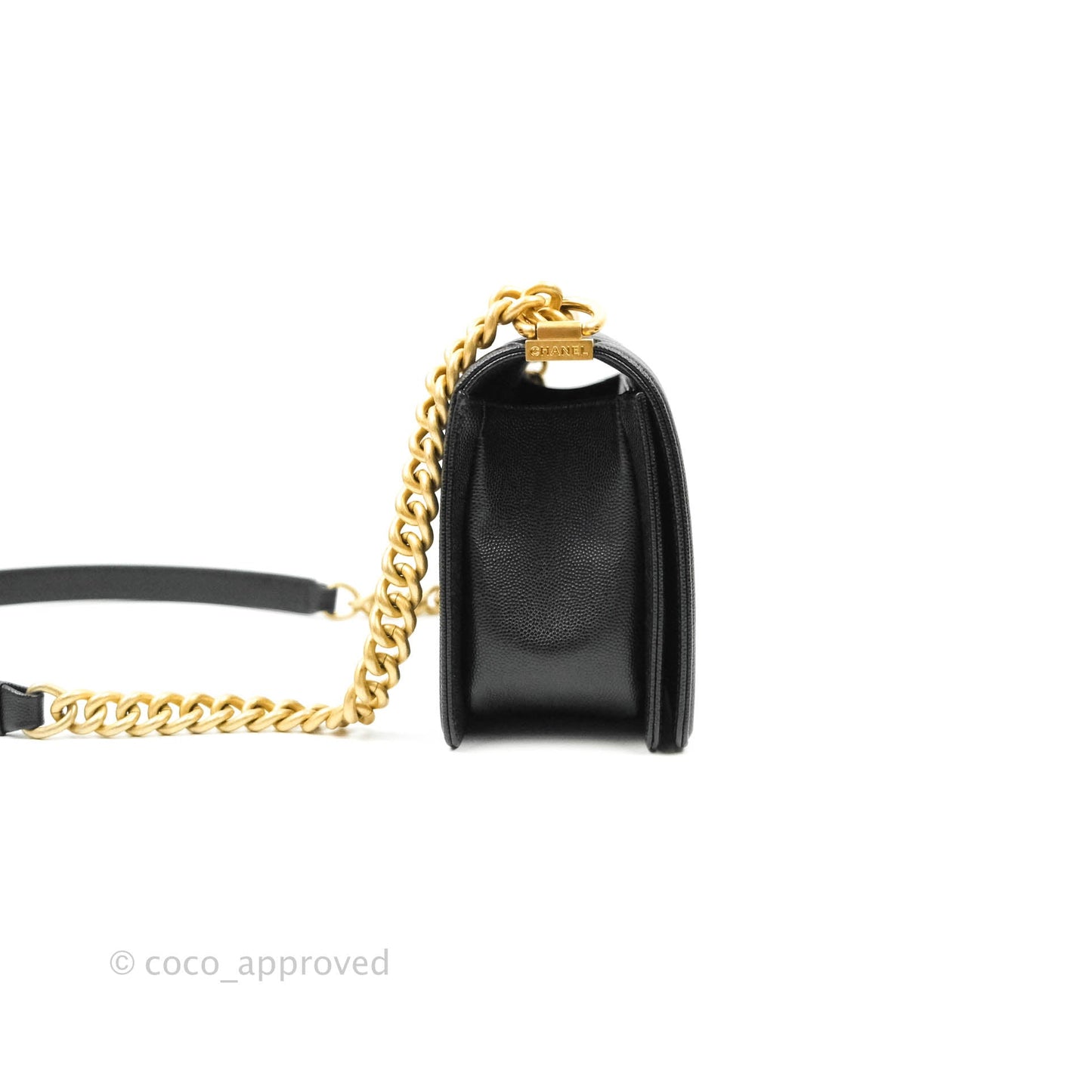 Chanel Quilted Medium Caviar Boy Flap Aged Gold Hardware