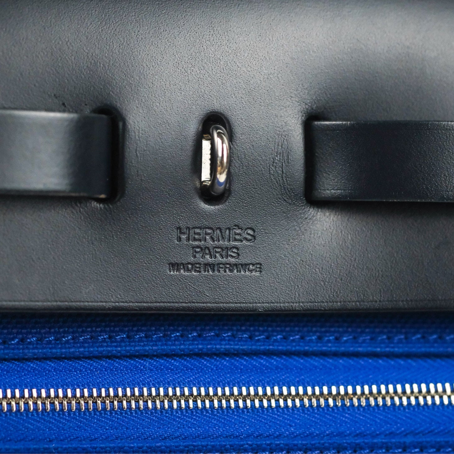 Hermès Herbag Zip 31 Bleu Électrique & Bleu Indigo Canvas Palladium Hardware