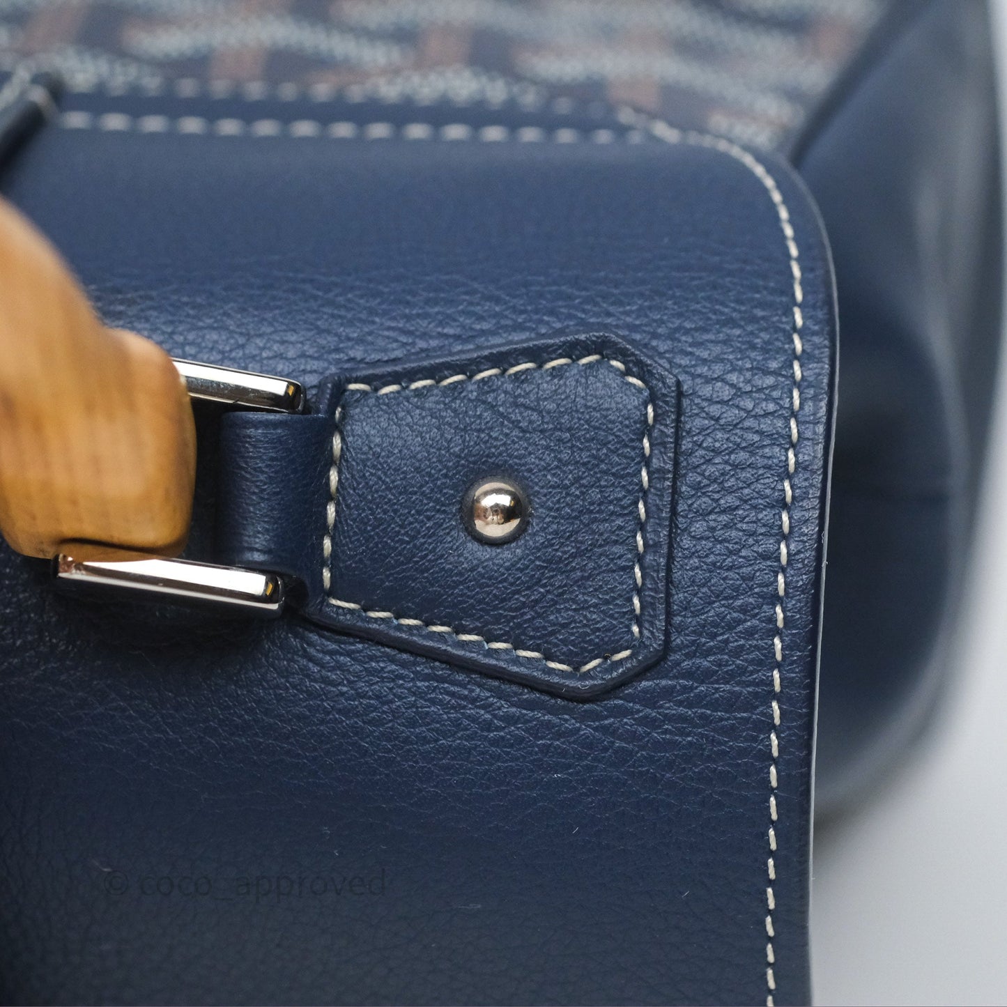 Goyard Saïgon Mini Bag Navy Goyardine Canvas/ Chevroches Calfskin