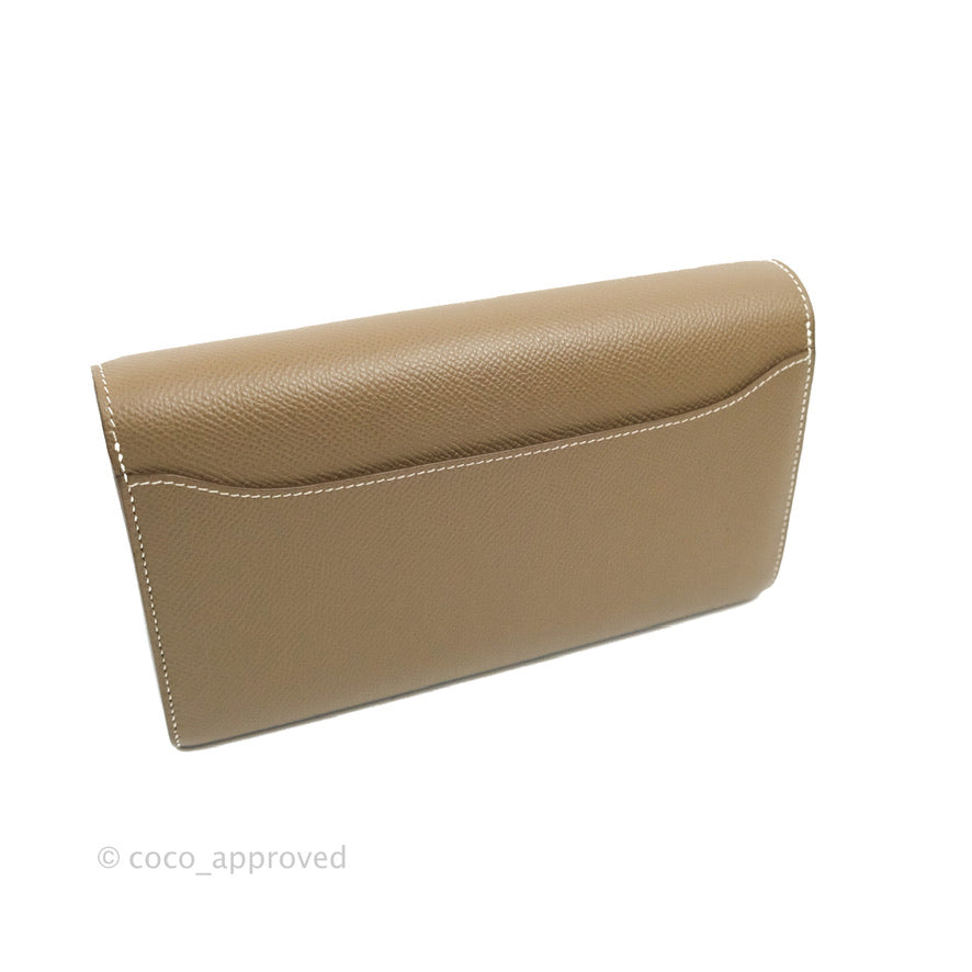 Hermès Constance Long To Go Wallet Etoupe Epsom Gold Hardware