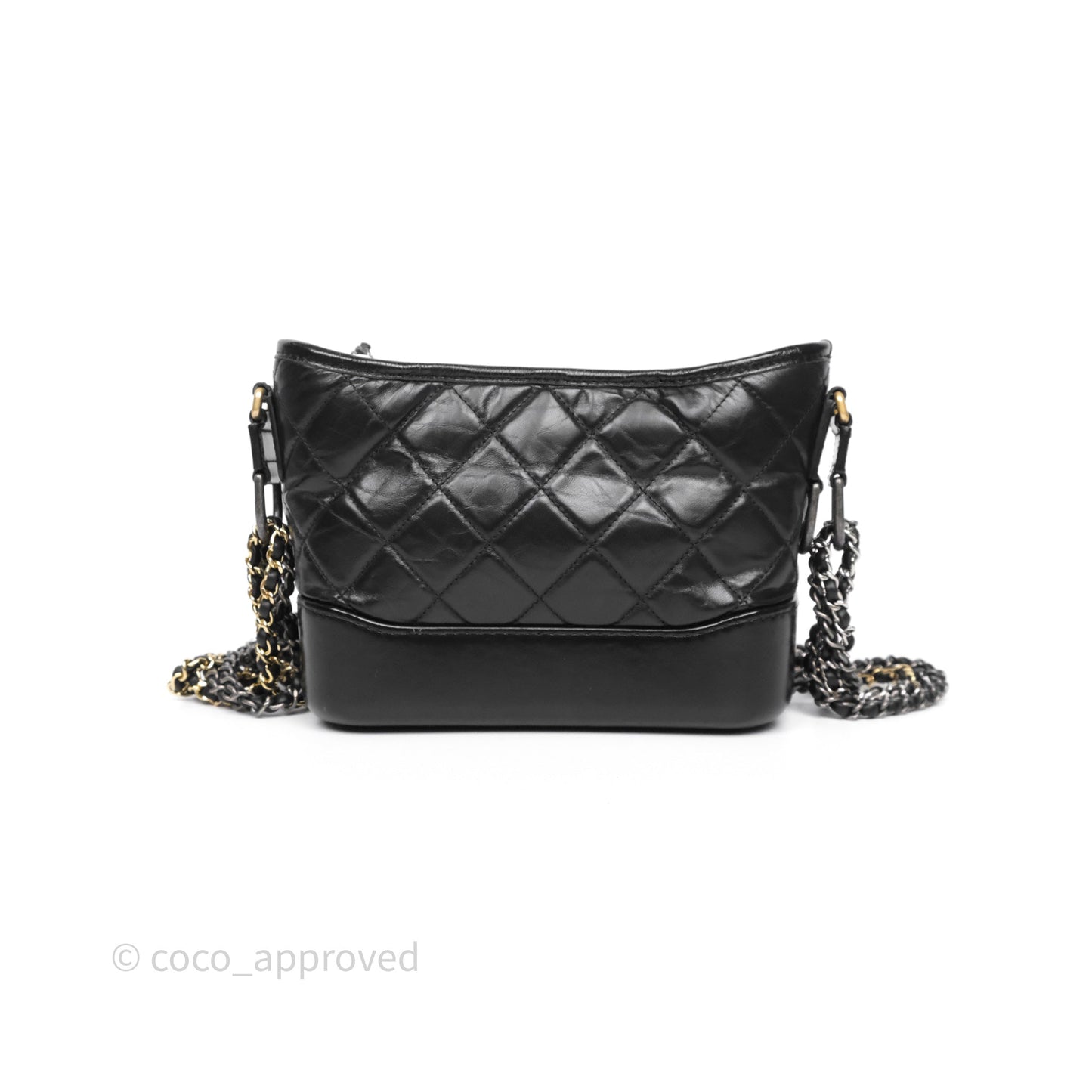 Chanel Small Gabrielle Hobo Quilted Black Aged Calfskin