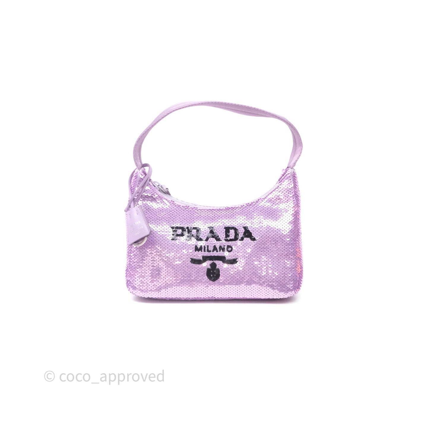 Prada Re-Edition 2000 Nylon Mini Hobo Bag Purple Sequin