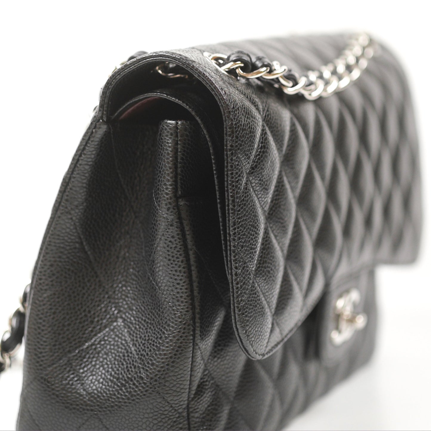 Chanel Jumbo Double Flap Black Caviar Silver Hardware⁣⁣