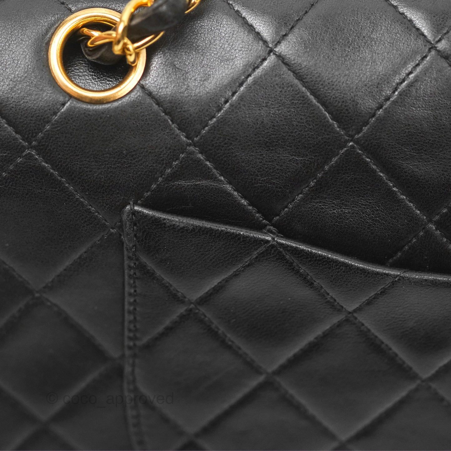 Chanel Vintage Classic Medium Flap Black Lambskin 24K Gold Hardware