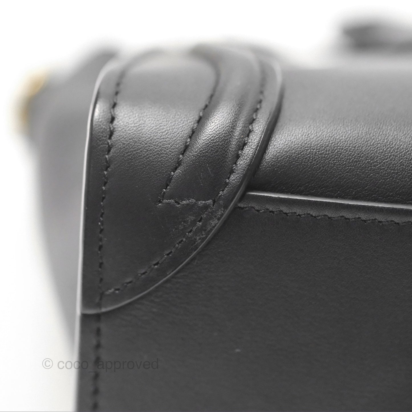 Celine Nano Luggage Bag Black Gold Hardware