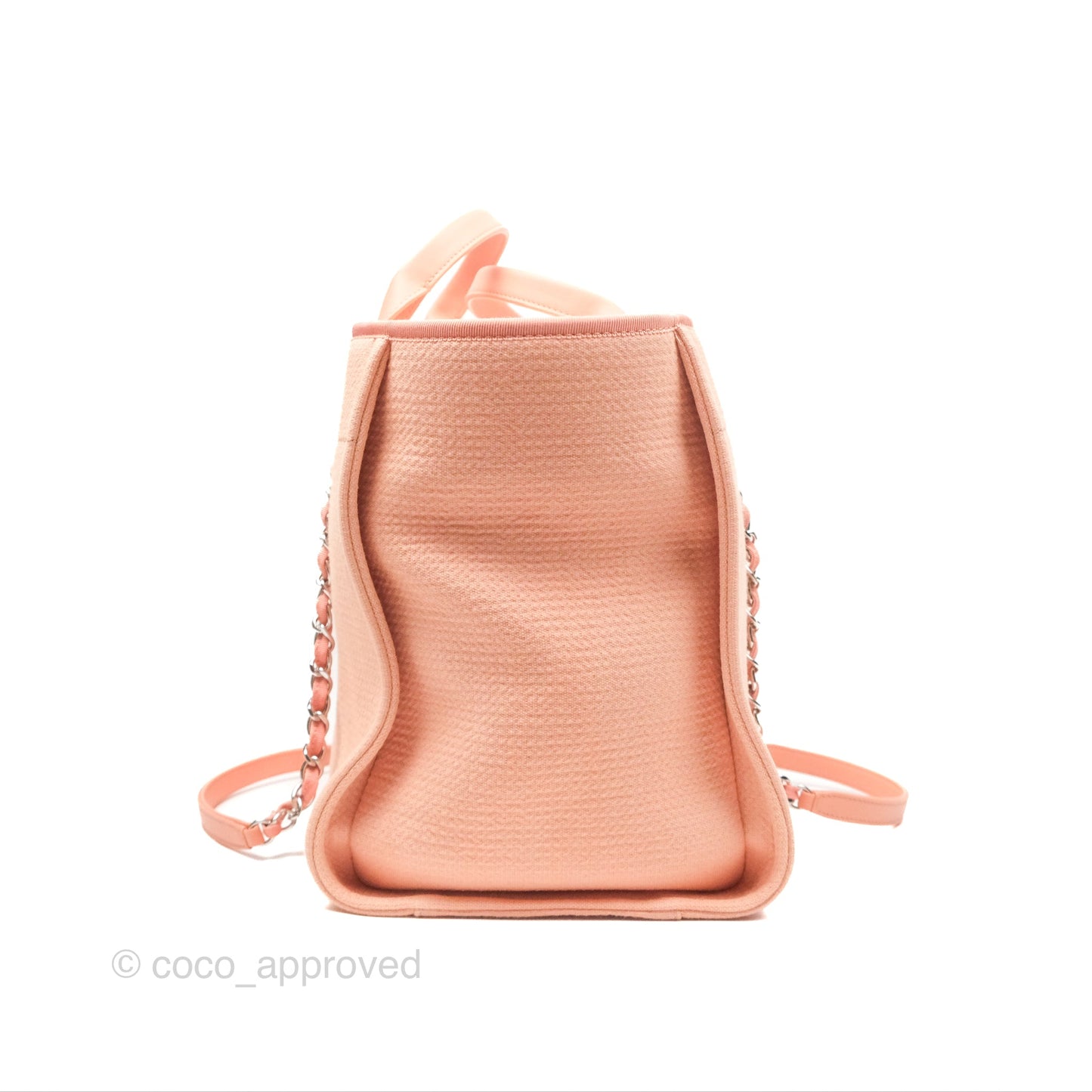 Chanel Large Deauville Coral Clair Canvas