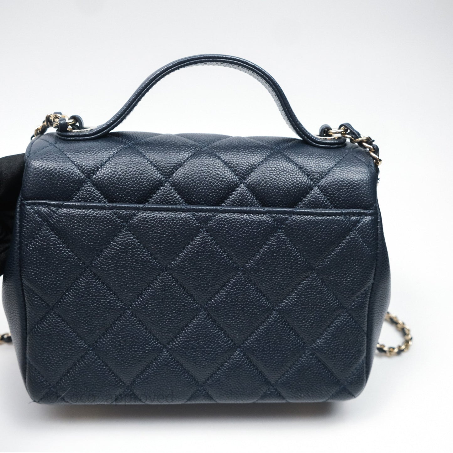 Chanel Quilted Small Business Affinity Flap Navy Caviar Gold Hardware