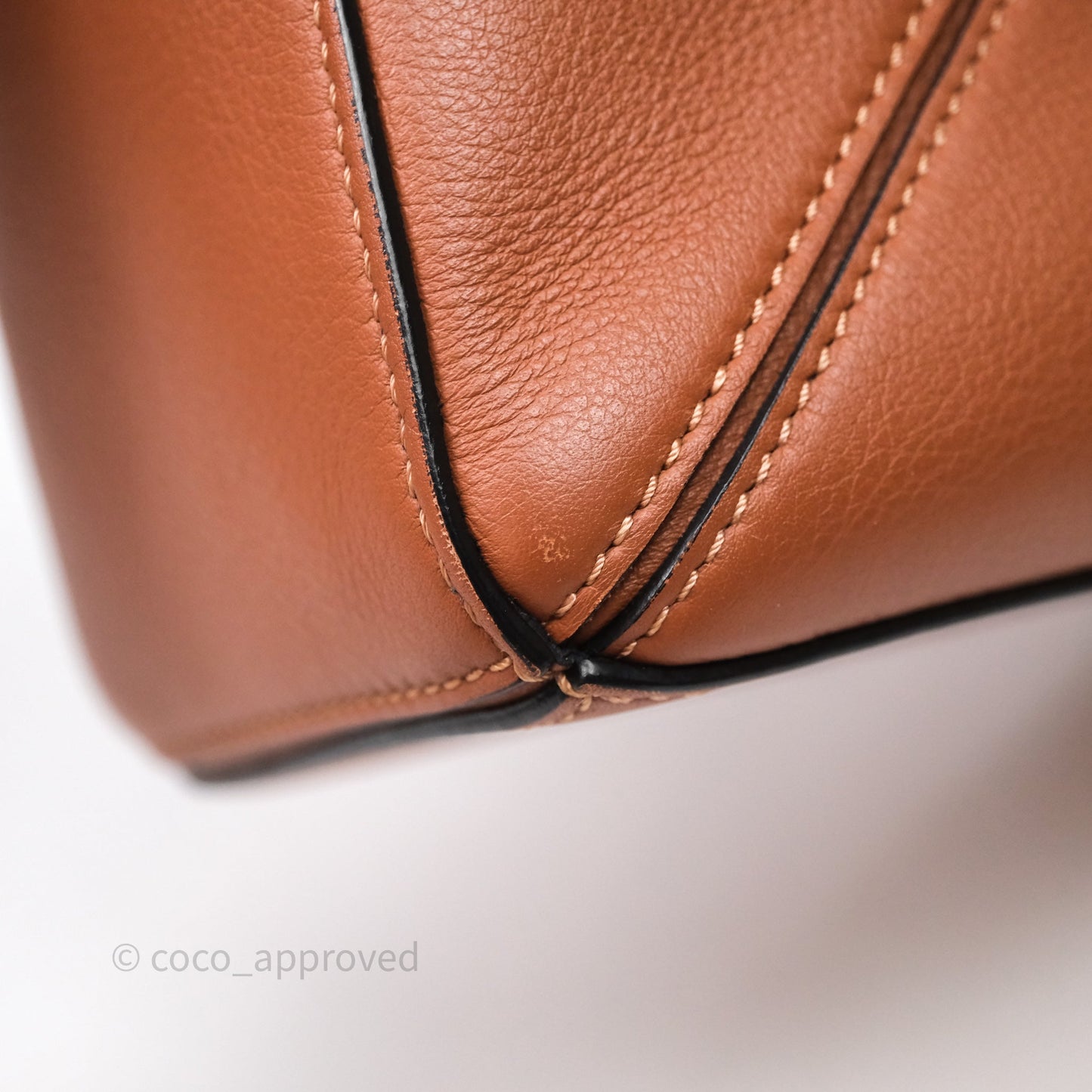 Loewe Small Puzzle Bag Tan Calfskin Gold Hardware