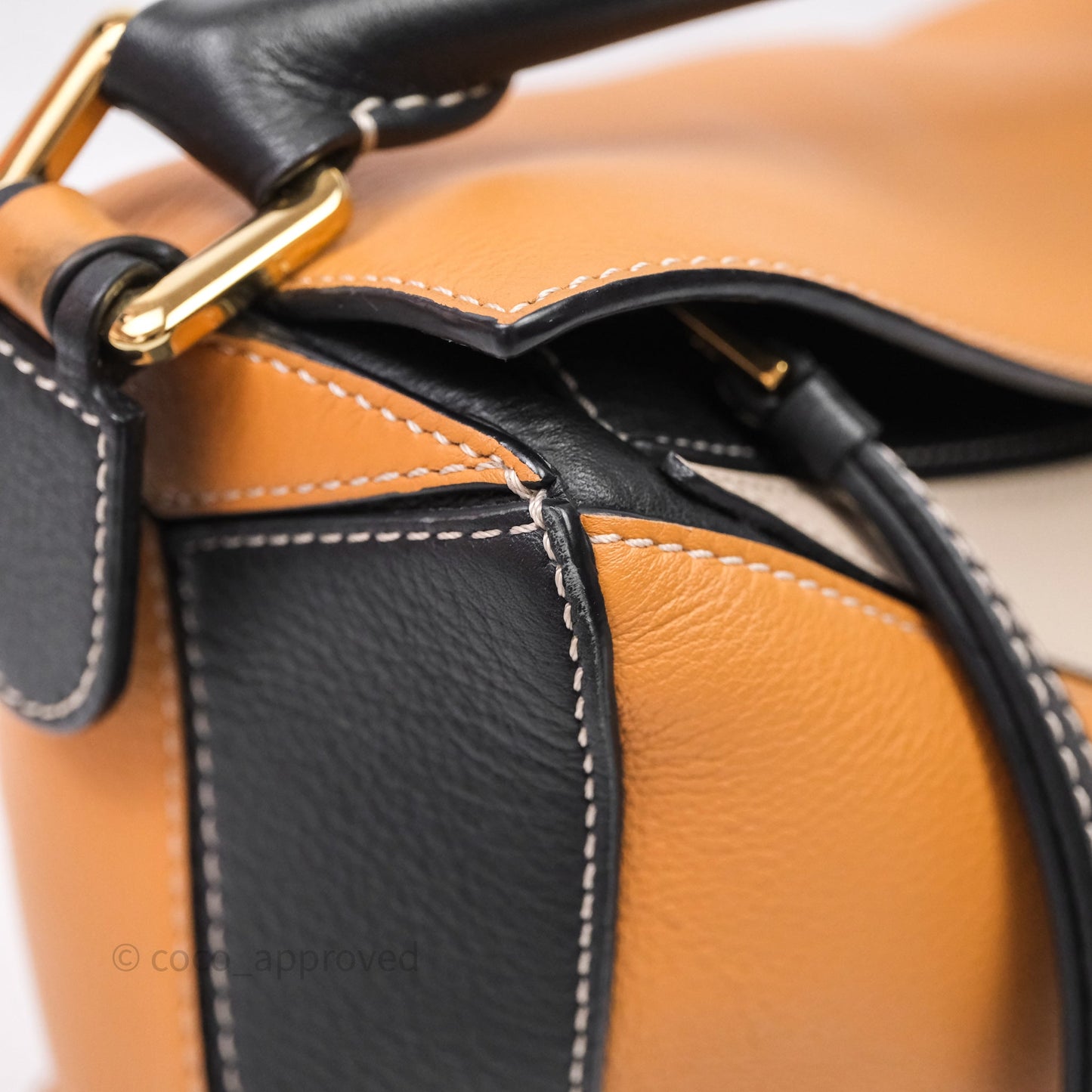 Loewe Small Puzzle Bag Amber/ Light Oat Calfskin Gold Hardware
