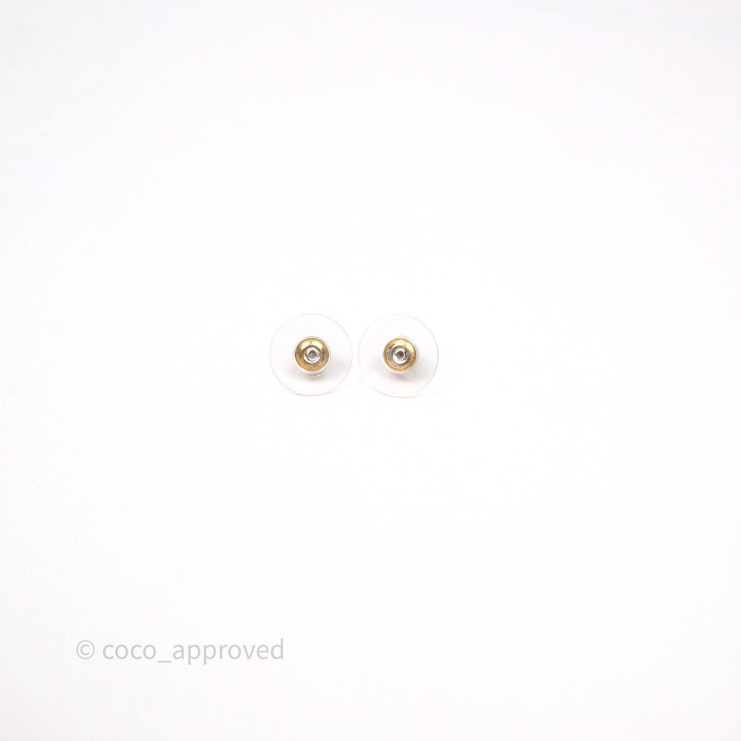 Chanel CC Crystals Earrings Silver Tone 23P
