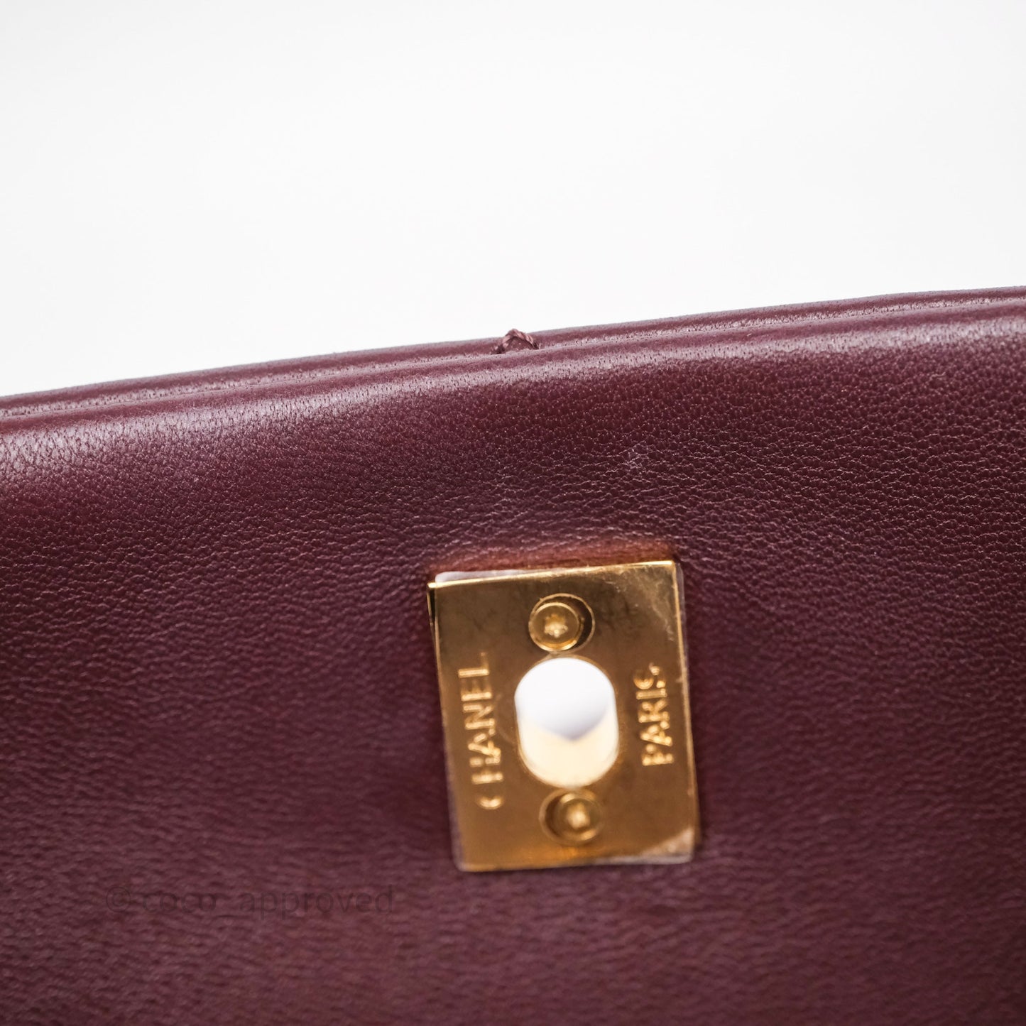 Chanel Quilted Shoulder Flap Bag Red Burgundy Lambskin Gold Hardware