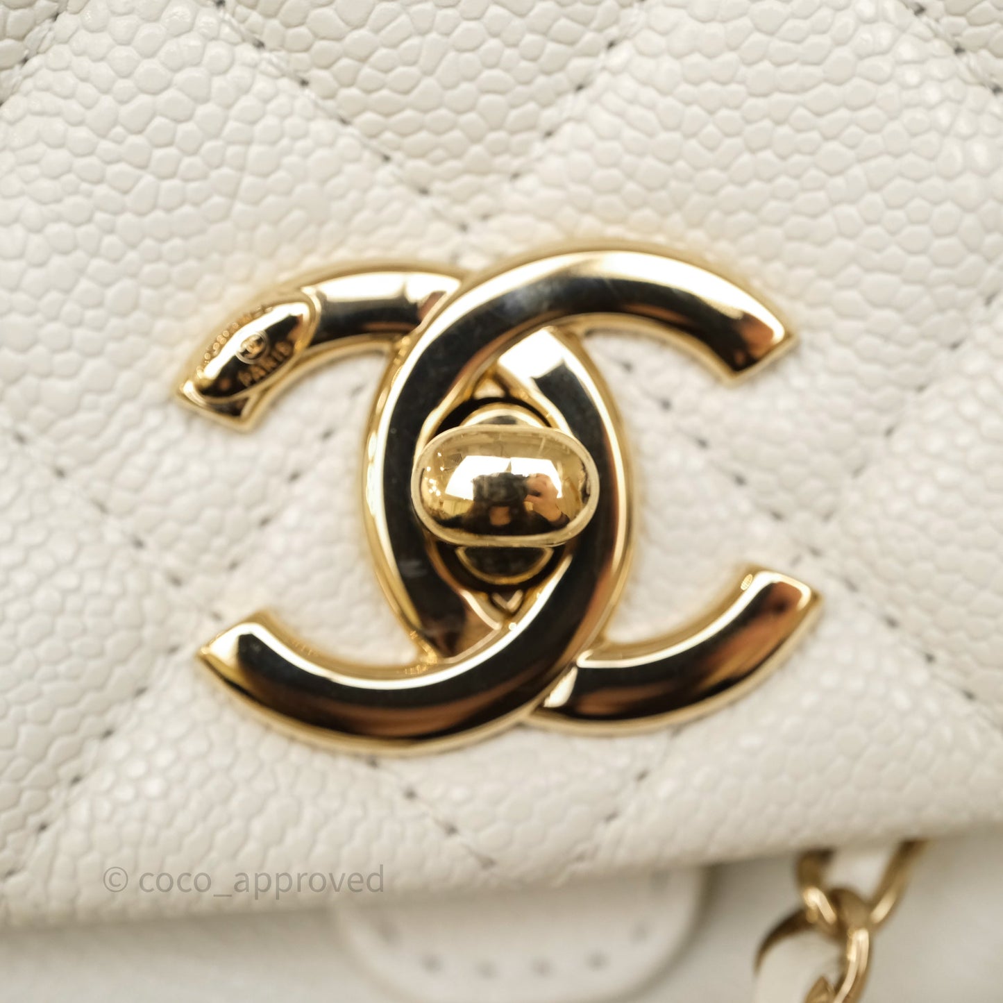 Chanel Duma Backpack Medium White Caviar Gold Hardware