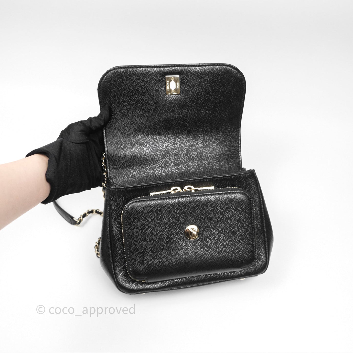 Chanel Quilted Small Business Affinity Flap Black Caviar Gold Hardware