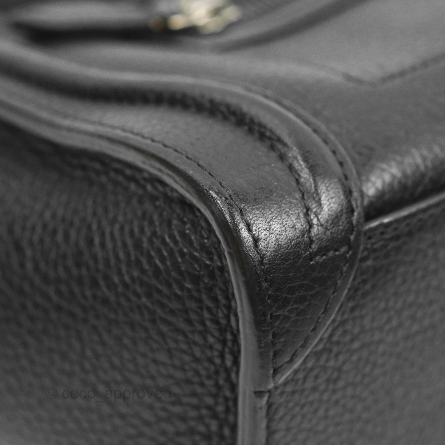 Celine Nano Luggage Bag Black Drummed Calfskin