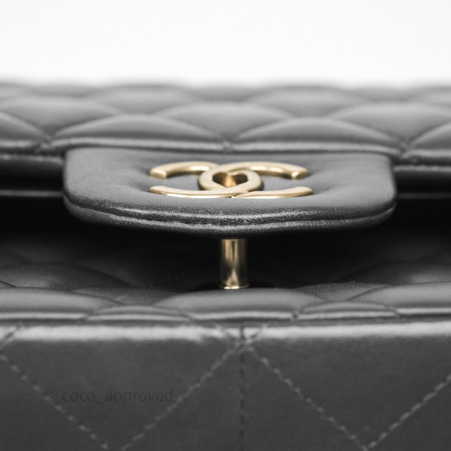 Chanel Jumbo Double Flap Dark Grey Lambskin Brushed Gold Hardware⁣⁣