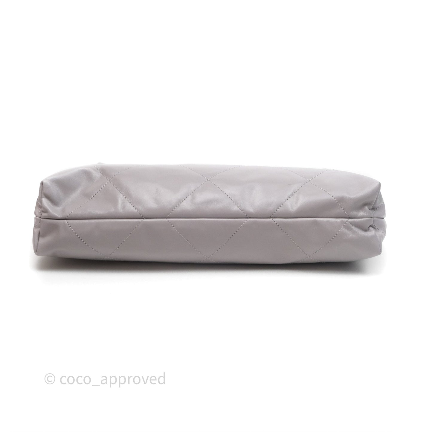 Chanel 22 Medium Grey Shiny Aged Calfskin Aged Silver Hardware
