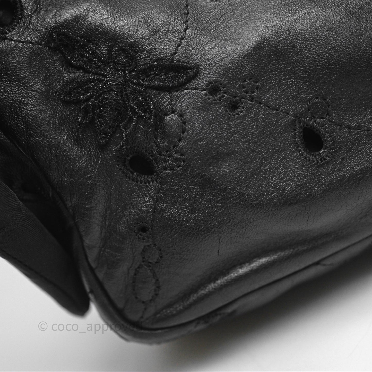 Chanel Embroidered Butterfly Flap Black Lambskin Ruthenium Hardware