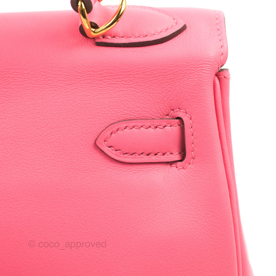 Hermès Retourne Kelly 25 Veau Swift Rose Azalee Gold Hardware