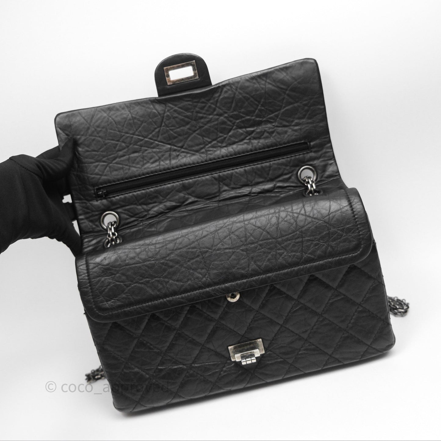 Chanel Quilted Reissue 226 Aged Calfskin Black Ruthenium Hardware