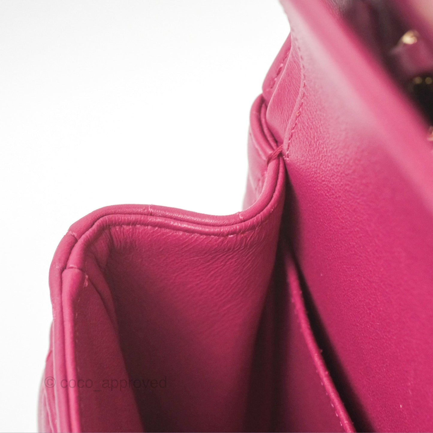 Chanel Medium Classic Flap Chevron Dark Plum Pink Lambskin Gold Hardware