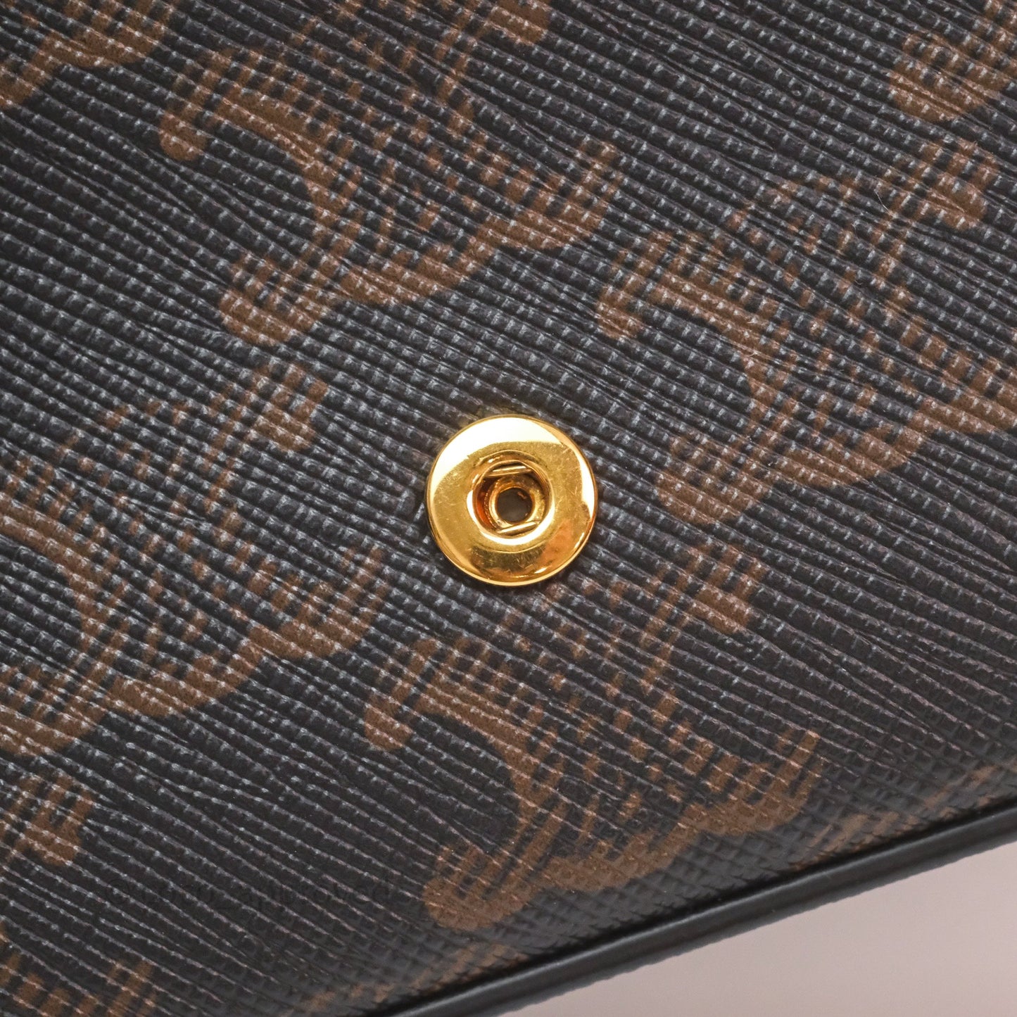 Celine Tan Canvas Calfskin Mini Triomphe