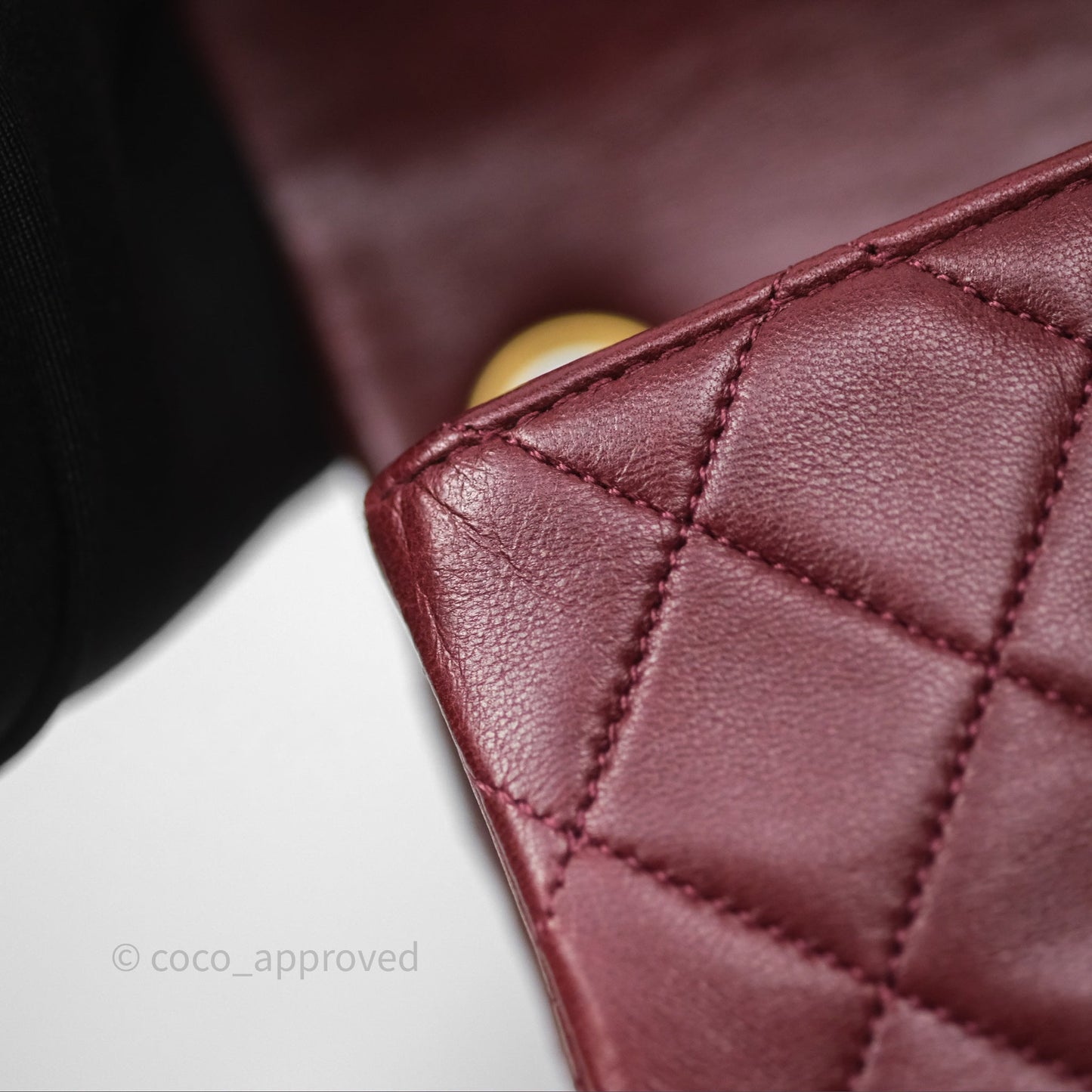 Chanel Vintage Mini Square Burgundy Lambskin 24K Gold Hardware