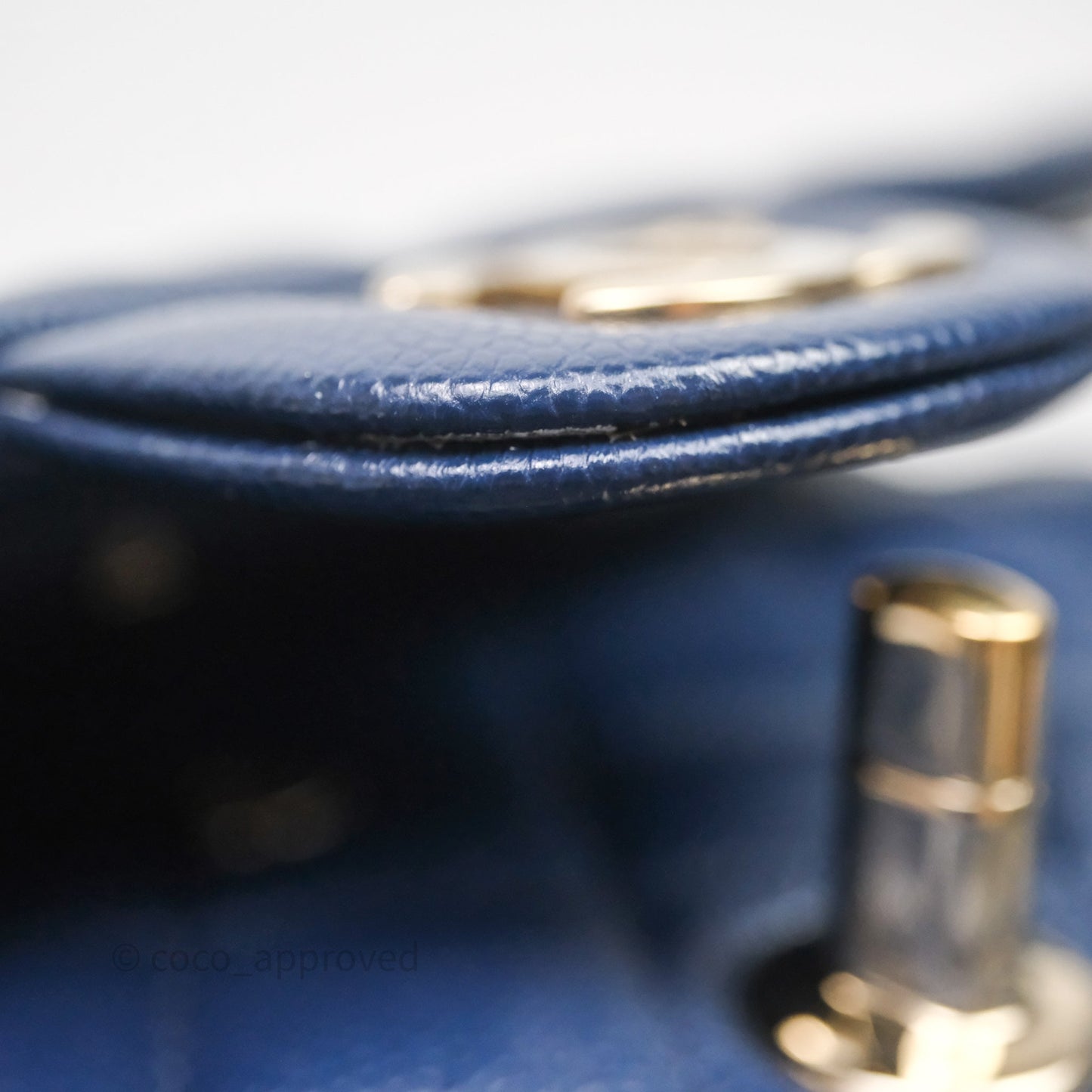Chanel Medium Classic Flap Quilted Dark Blue Caviar Gold Hardware