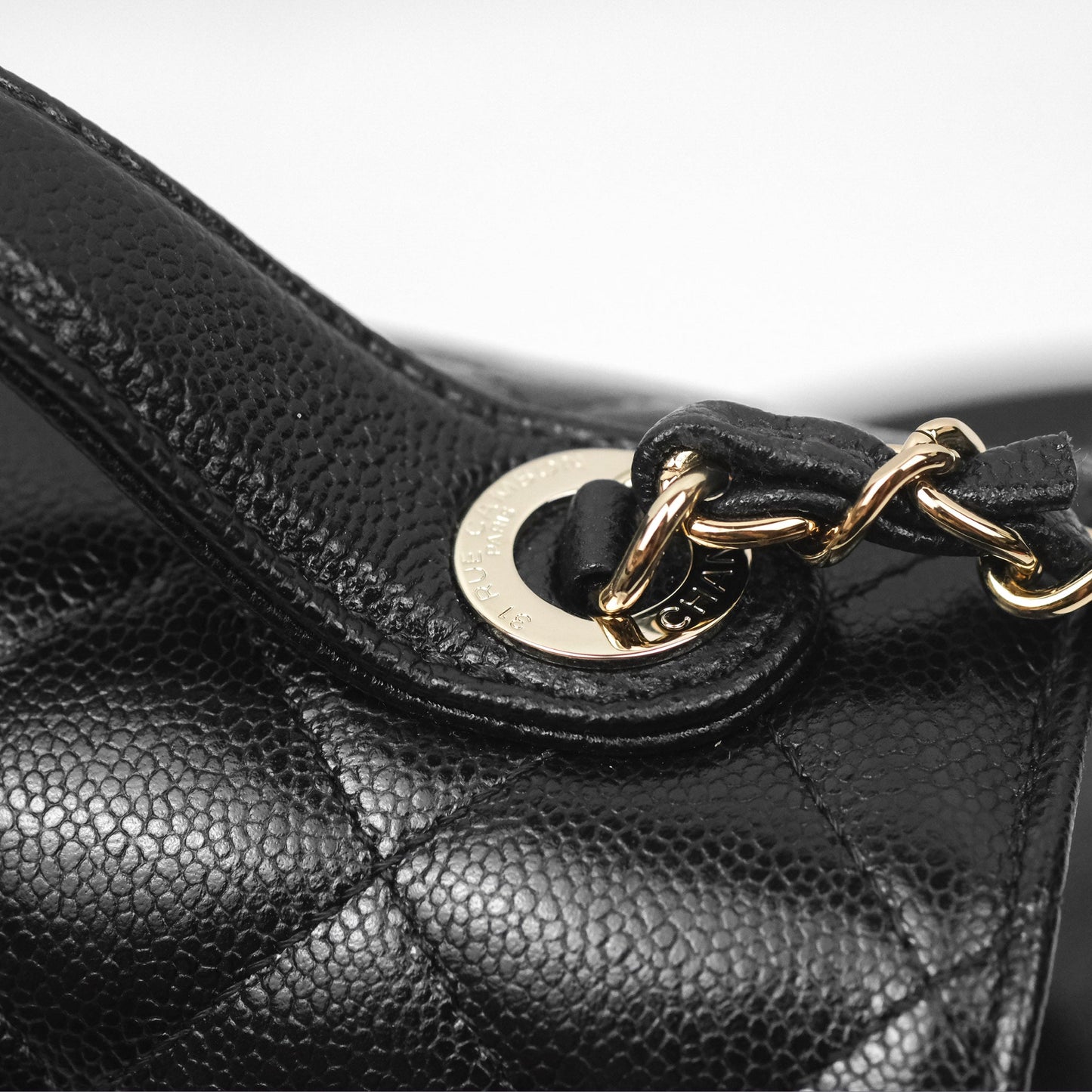 Chanel Quilted Medium Business Affinity Flap Black Caviar Light Gold Hardware