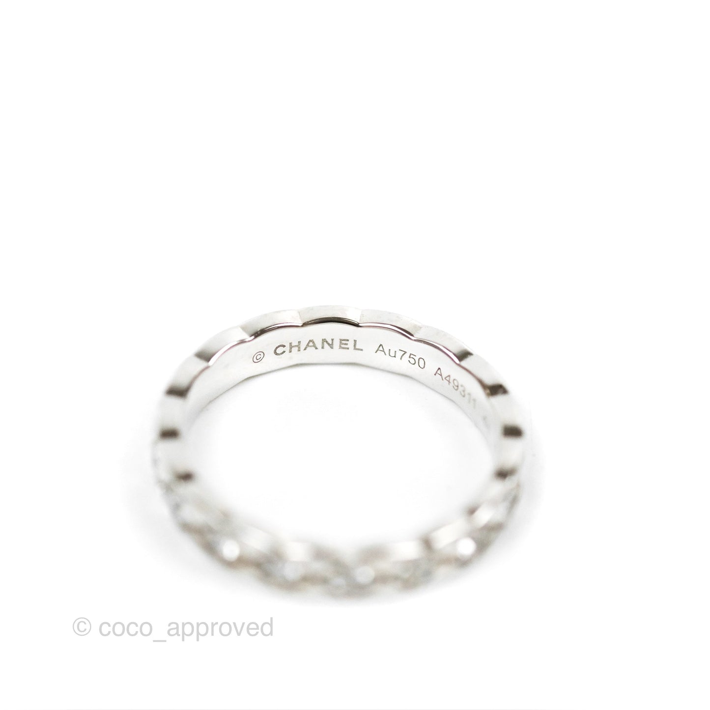 Chanel Coco Crush Ring Diamond White Gold Mini Version Size 48