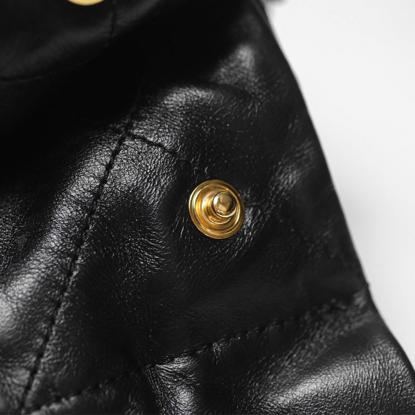 Chanel 22 Small Black Shiny Calfskin Aged Gold Hardware