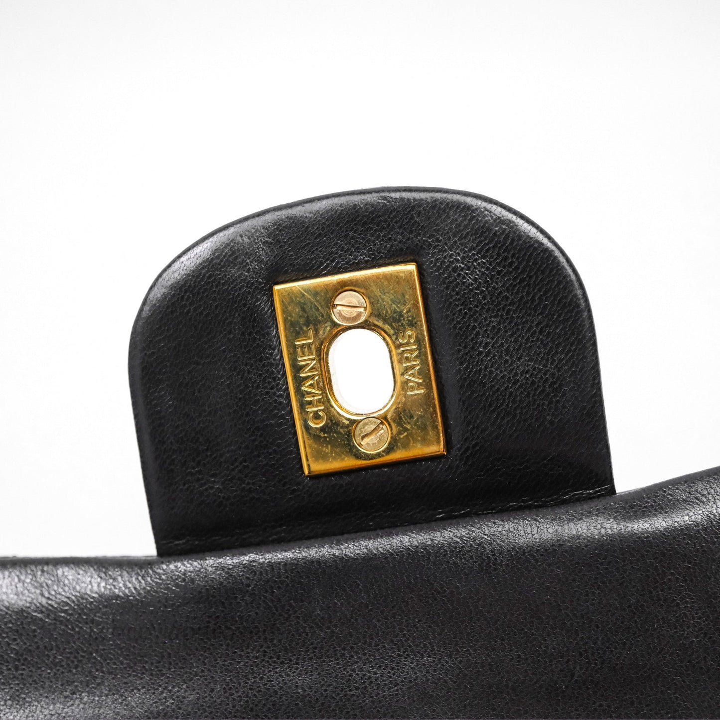 Chanel Vintage Lambskin Small Double Flap Bag Black Gold Hardware