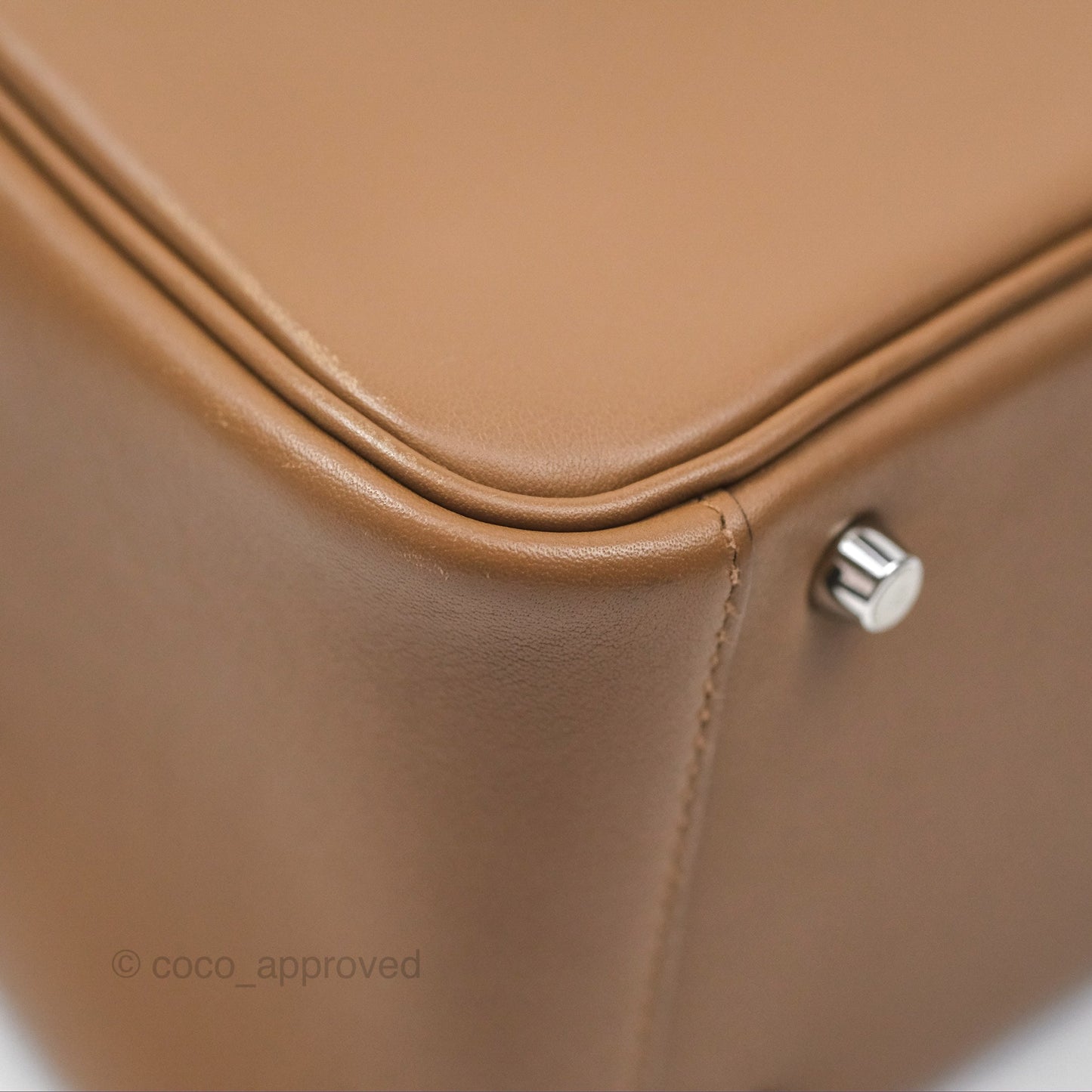 Hermès Mini Lindy 20 Verso Swift Alezan 3G / Biscuit 48 Palladium Hardware