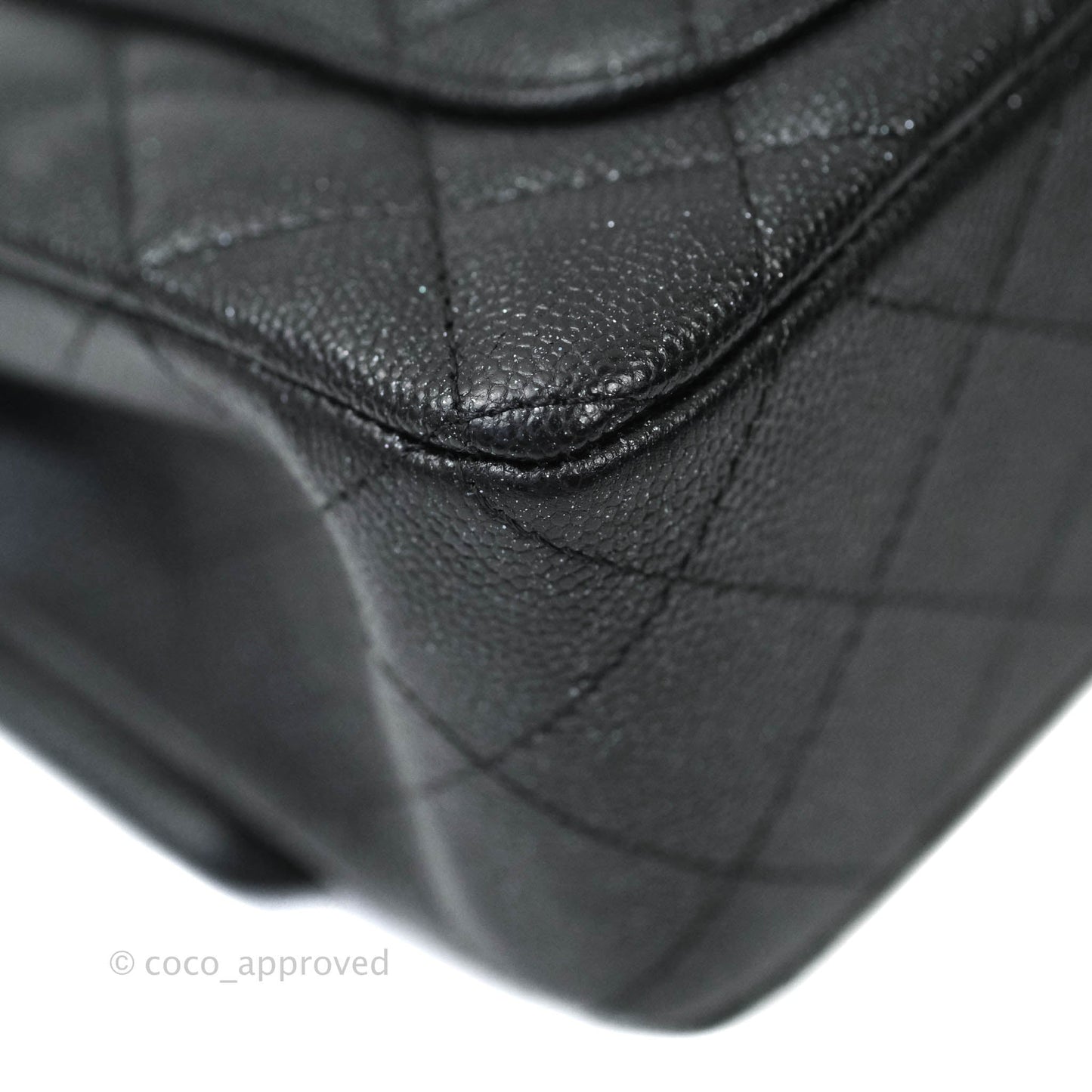 Chanel Classic Quilted Mini Rectangular Flap Iridescent Black Caviar Gun Metal 18C