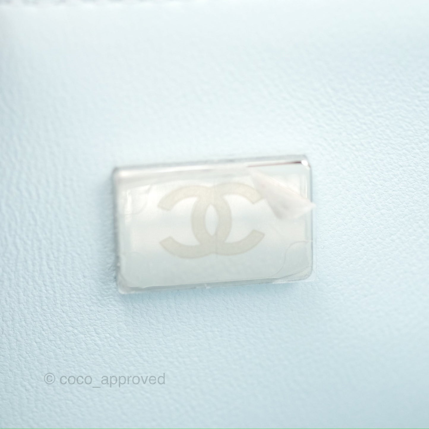 Chanel Medium Classic Flap Quilted Pale Blue Caviar Silver Hardware