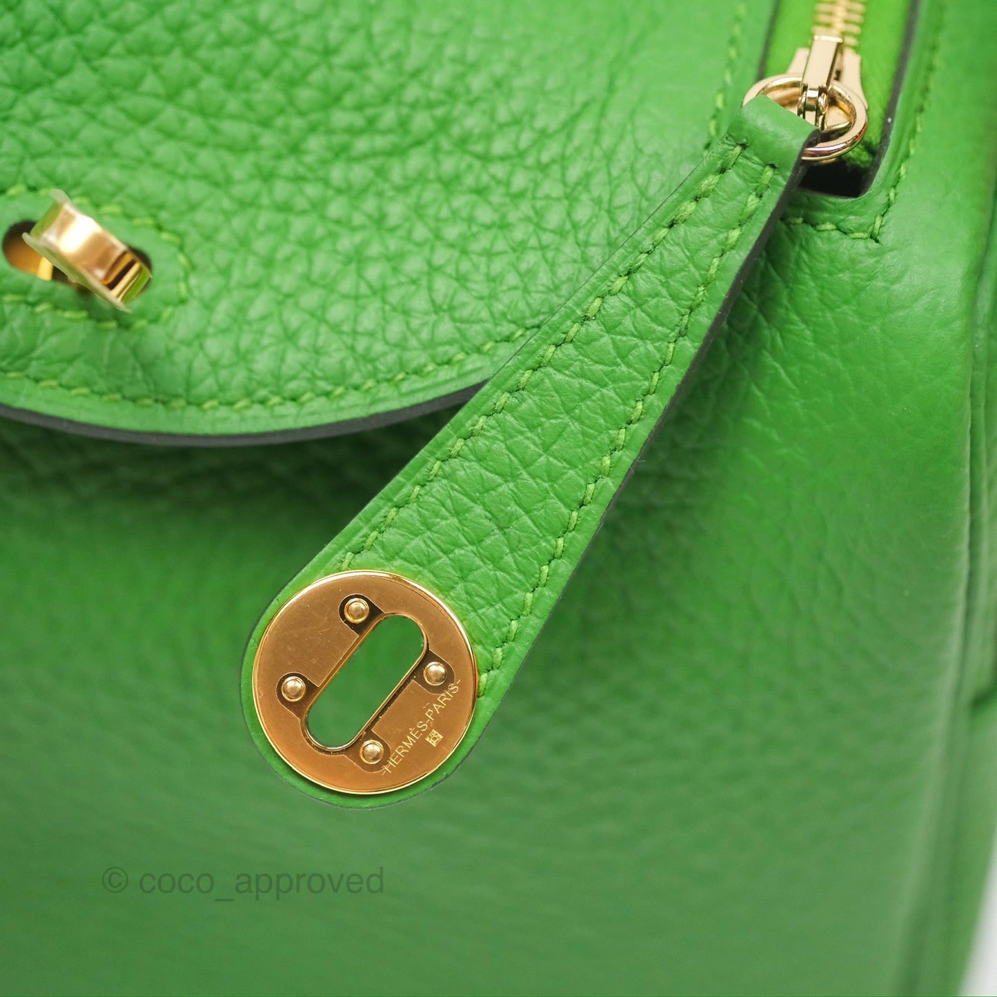 Hermès Mini Lindy 20 Vert Yucca A8 Clemence Gold Hardware