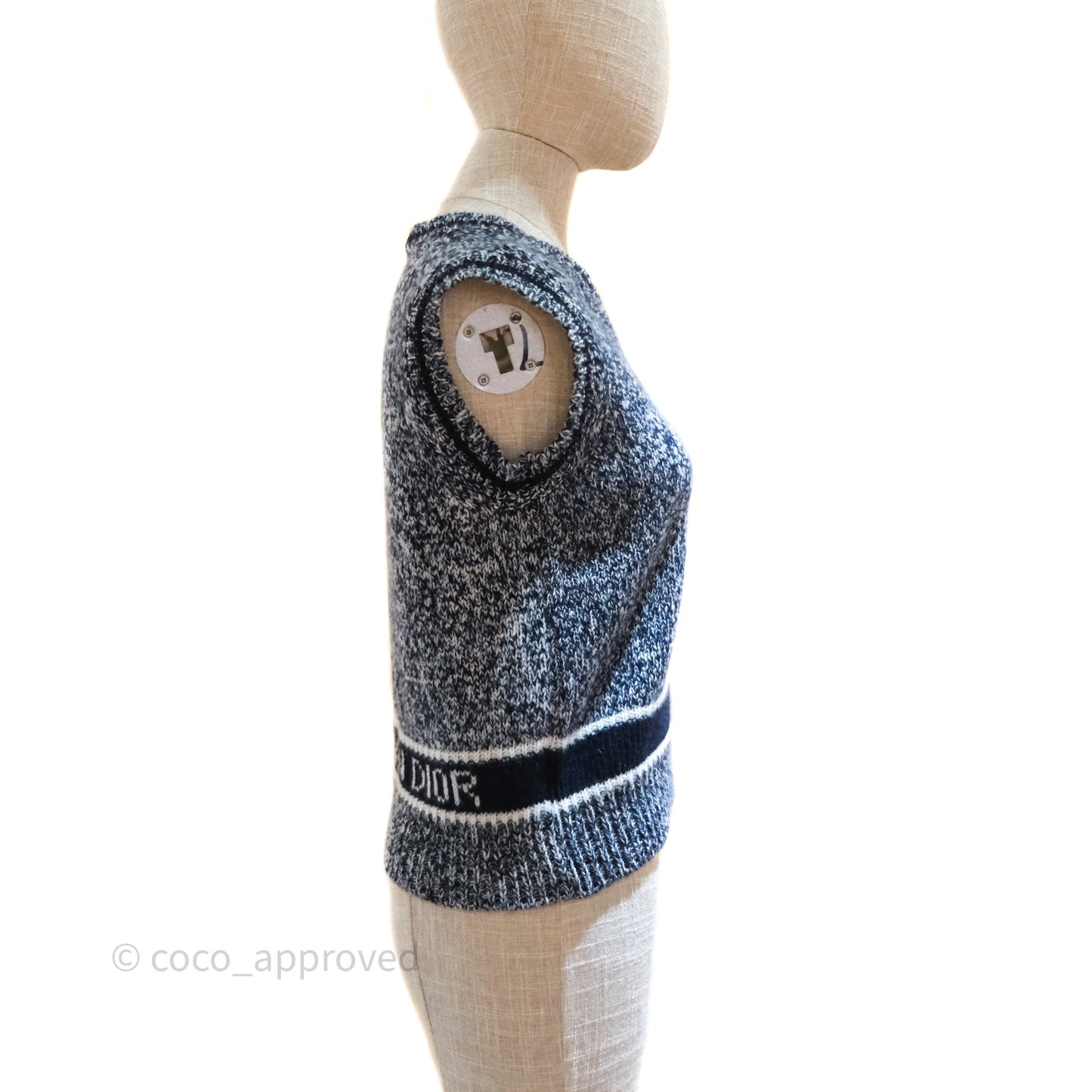 Christian Dior V-neck Knit Sleeveless Sweater Grey