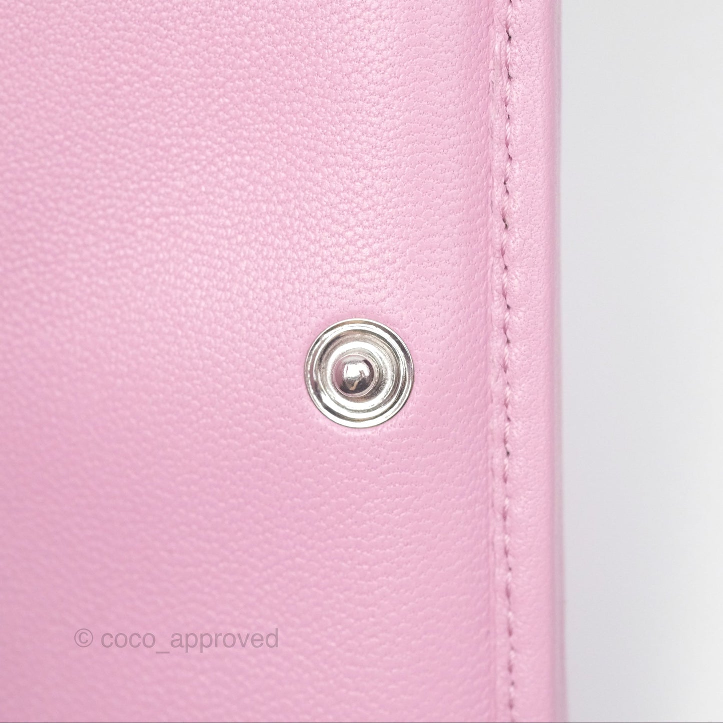 Chanel 19 Short Trifold Wallet Pink Lambskin Silver Hardware