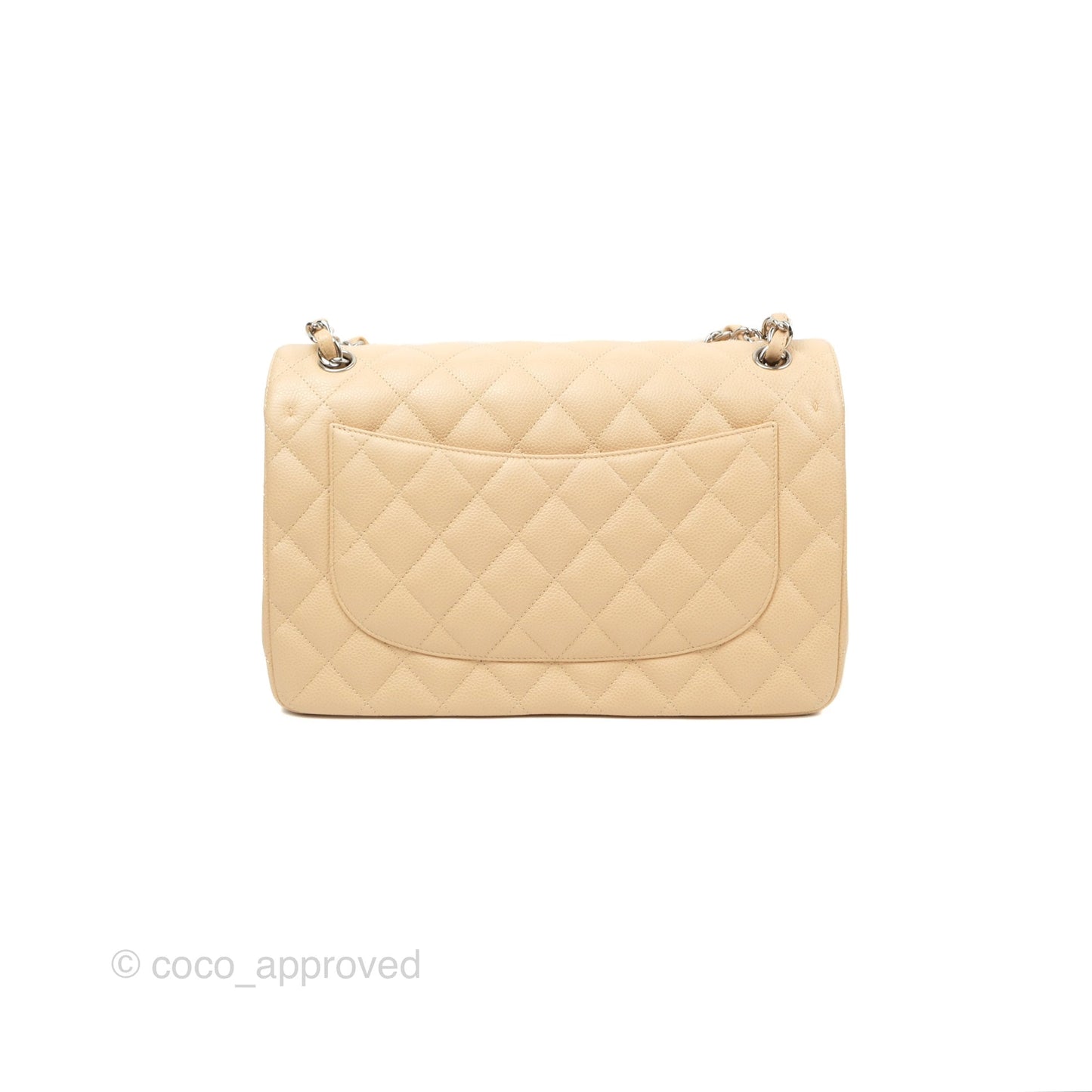 Chanel Jumbo Double Flap Beige Caviar Silver Hardware⁣⁣