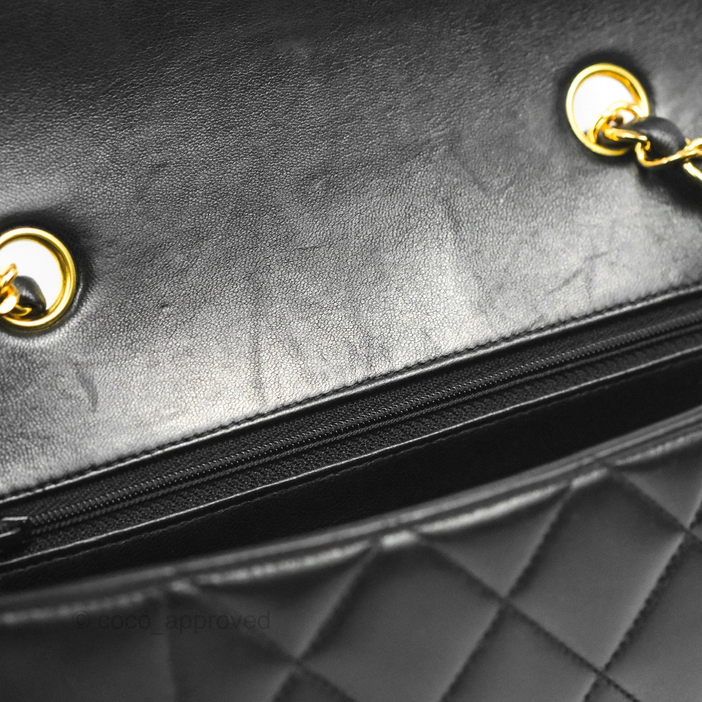 Chanel Small Vintage Quilted Classic Diana Flap Bag Black Lambskin 24K Gold Hardware