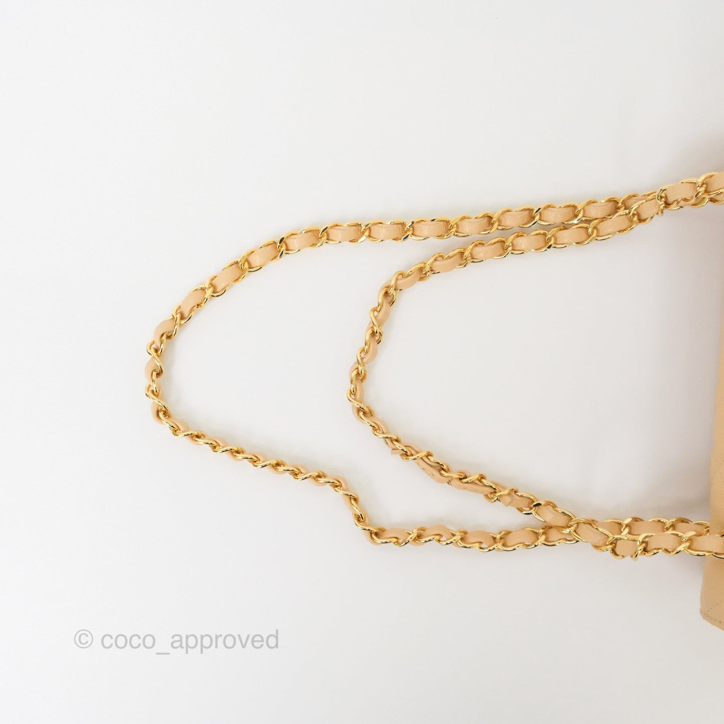 Chanel Small S/M Classic Flap Quilted Beige Caviar Gold Hardware