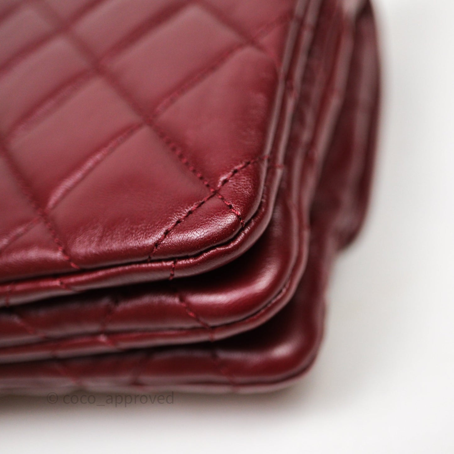 Chanel Small All Slide Adjustable Chain Flap Bag Burgundy Lambskin Aged Gold Hardware