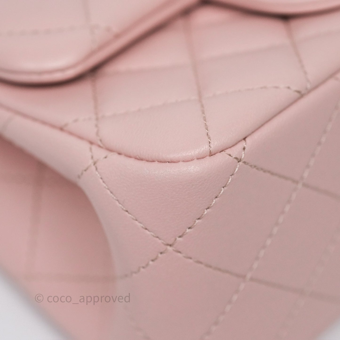 Chanel Quilted Mini Square Flap with Camellia Adjustable Chain Pink Clair Lambskin